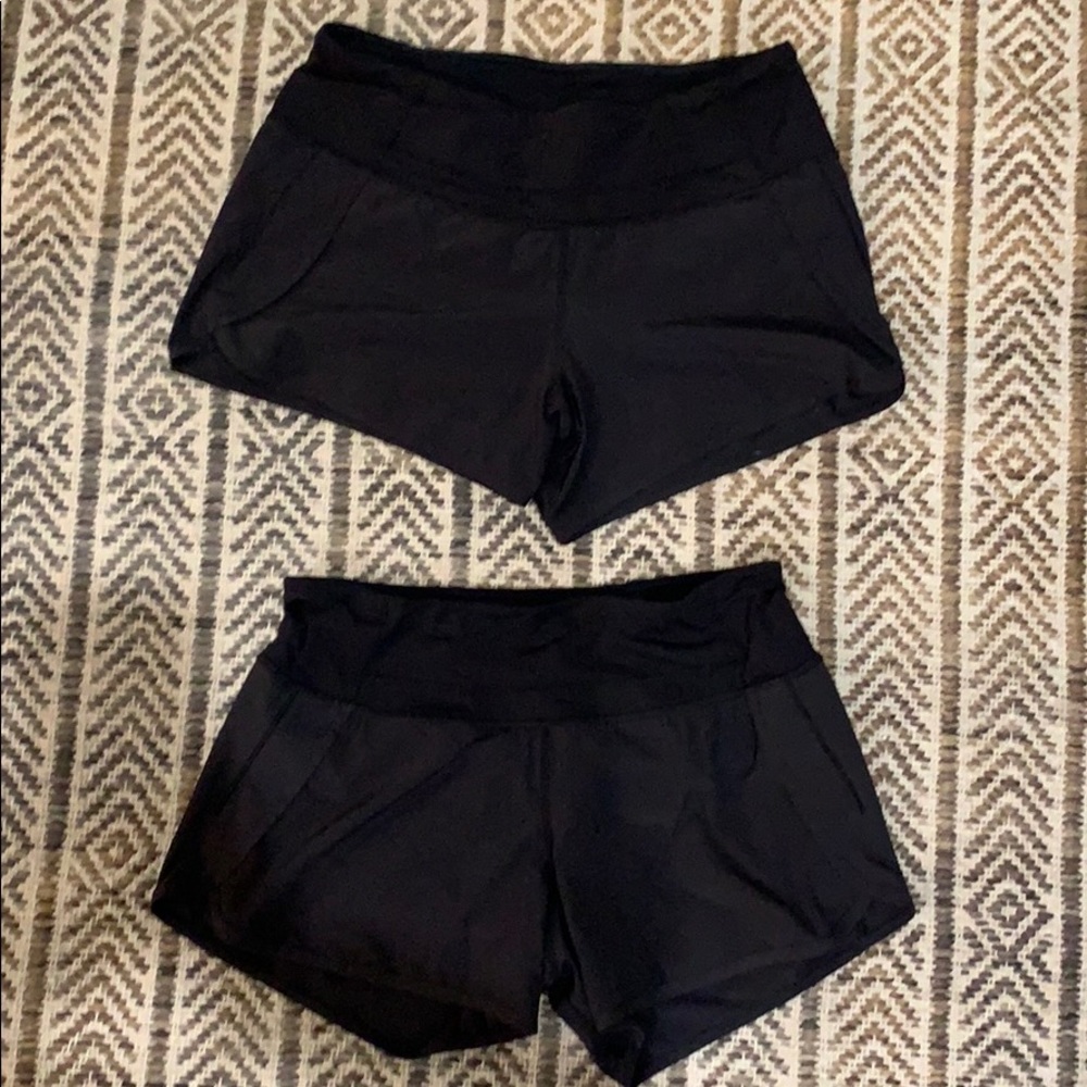 Lululemon size 6 Black Running SHORTS like new